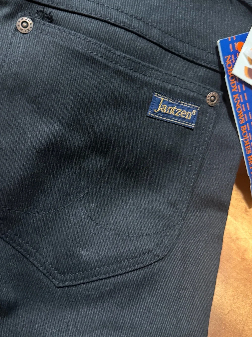 VTG Jantzen Super Stretch Jeans Black Straight Leg Deadstock NWT Size 31 USA